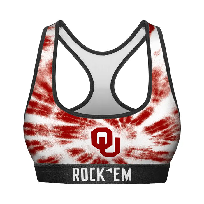 Women's Sports Bra - Oklahoma Sooners - Team Tie Dye by Rock 'Em Socks