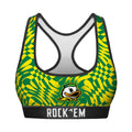 Women's Sports Bra - Oregon Ducks - Wavy Checkers by Rock 'Em Socks