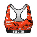 Women's Sports Bra - Oregon State Beavers - Logo All-Over by Rock 'Em Socks