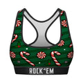 Women's Sports Bra - Peppermint Stripe by Rock 'Em Socks