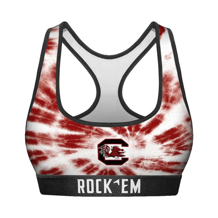 Women's Sports Bra - South Carolina Gamecocks - Team Tie Dye by Rock 'Em Socks