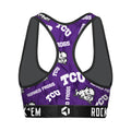 Women's Sports Bra - TCU Horned Frogs - Logo All-Over by Rock 'Em Socks