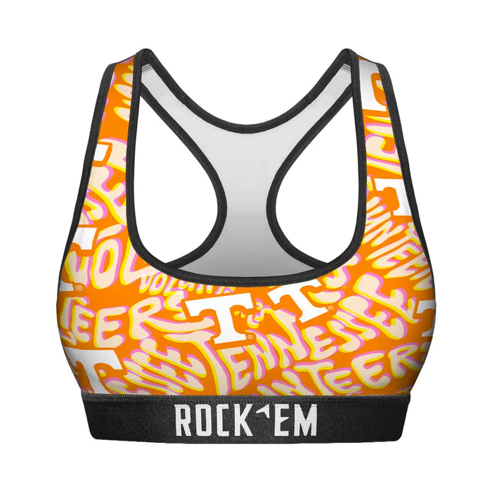 Women's Sports Bra - Tennessee Volunteers - Twisted Wordmark by Rock 'Em Socks