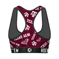 Women's Sports Bra - Texas A&M Aggies - Logo All-Over by Rock 'Em Socks