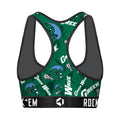 Women's Sports Bra - Tulane Green Wave - Logo All-Over by Rock 'Em Socks