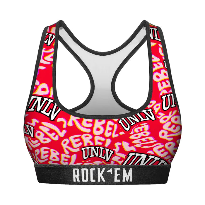 Women's Sports Bra - UNLV Rebels - Twisted Wordmark by Rock 'Em Socks