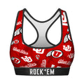 Women's Sports Bra - Utah Utes - Logo All-Over by Rock 'Em Socks