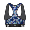 Women's Sports Bra - West Virginia Mountaineers - Twisted Wordmark by Rock 'Em Socks