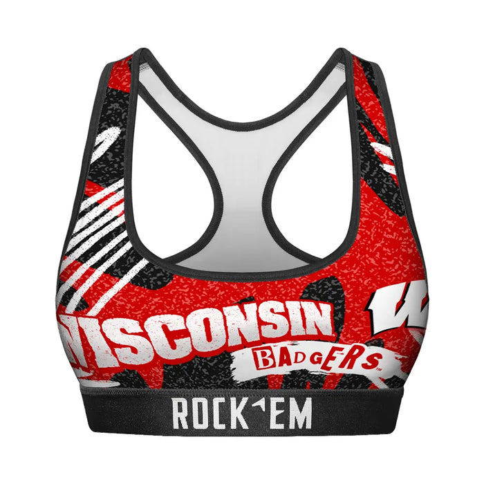 Women's Sports Bra - Wisconsin Badgers - Team Blast by Rock 'Em Socks