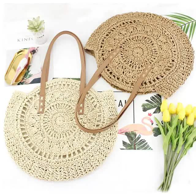 Women's Straw Tote Bag Boho Style by DailySale