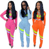 Women's Striped Patchwork Casual Two-Piece Suit