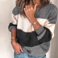 Women's Striped Patchwork Streetwear Loose Knitted Pullovers Tops by DailySale