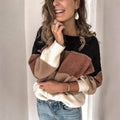 Women's Striped Patchwork Streetwear Loose Knitted Pullovers Tops by DailySale