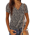 Women's Summer Camo V Neck Short Sleeve Tee Shirts Casual Loose Blouse Tops by DailySale