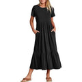 Women's Summer Casual Short Sleeve Crewneck Swing Dress by DailySale