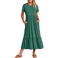 Women's Summer Casual Short Sleeve Crewneck Swing Dress by DailySale
