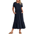 Women's Summer Casual Short Sleeve Crewneck Swing Dress by DailySale