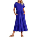 Women's Summer Casual Short Sleeve Crewneck Swing Dress by DailySale