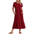Women's Summer Casual Short Sleeve Crewneck Swing Dress by DailySale