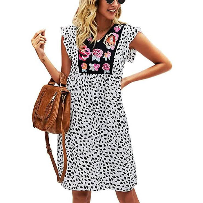Women's Summer Leopard V Neck Bohemia Dress by DailySale