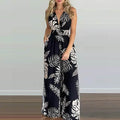 Women's Summer New Digital Printing Colorful Slit Jumpsuit by DailySale