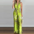 Women's Summer New Digital Printing Colorful Slit Jumpsuit by DailySale