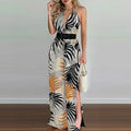 Women's Summer New Digital Printing Colorful Slit Jumpsuit by DailySale