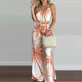 Women's Summer New Digital Printing Colorful Slit Jumpsuit by DailySale