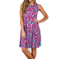 Women's Summer Sleeveless Damask Print Pocket Loose T-Shirt Cover Up Dress by DailySale