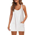 Womens Summer Sleeveless Mini Dress V Neck Spaghetti Strap with Pockets by DailySale