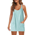 Womens Summer Sleeveless Mini Dress V Neck Spaghetti Strap with Pockets by DailySale