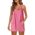 Womens Summer Sleeveless Mini Dress V Neck Spaghetti Strap with Pockets by DailySale