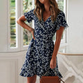 Women's Summer V-Neck Short Wrap Dress by DailySale
