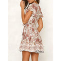 Women's Summer Wrap V Neck Bohemian Floral Print Mini Dress by DailySale