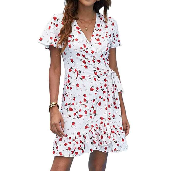 Women's Summer Wrap V Neck Polka Dot Dress by DailySale