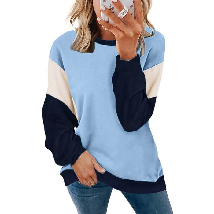 Women's Sweatshirt Pullover Color Block Patchwork by DailySale