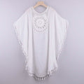 Women's Swimwear Cover Up Beach Dress Tassel Printing Hole by DailySale