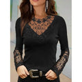 Women's T-Shirt Floral Lace Patchwork Long Sleeve by DailySale