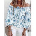 Women's T-Shirt Floral Print Off Shoulder Top Puff Sleeves by DailySale