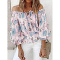 Women's T-Shirt Floral Print Off Shoulder Top Puff Sleeves by DailySale