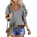 Women's T-Shirt Solid V-Neck Basic Casual Top by DailySale