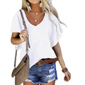 Women's T-Shirt Solid V-Neck Basic Casual Top by DailySale