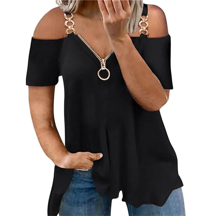 Women's Tailored Zip Crew Neck Plus Size Top by DailySale