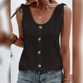 Women's Tank Top Plain Button U Neck by DailySale