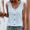 Women's Tank Top Plain Button U Neck by DailySale