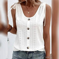 Women's Tank Top Plain Button U Neck by DailySale
