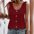 Women's Tank Top Plain Button U Neck by DailySale