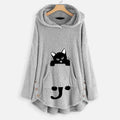Women's Teddy Coat Cat Animal Front Pocket Hoodies by DailySale