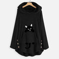 Women's Teddy Coat Cat Animal Front Pocket Hoodies by DailySale