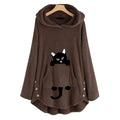 Women's Teddy Coat Cat Animal Front Pocket Hoodies by DailySale